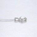 S925 Silver CZ Delicate Opal Stone Heart Pendant Necklace